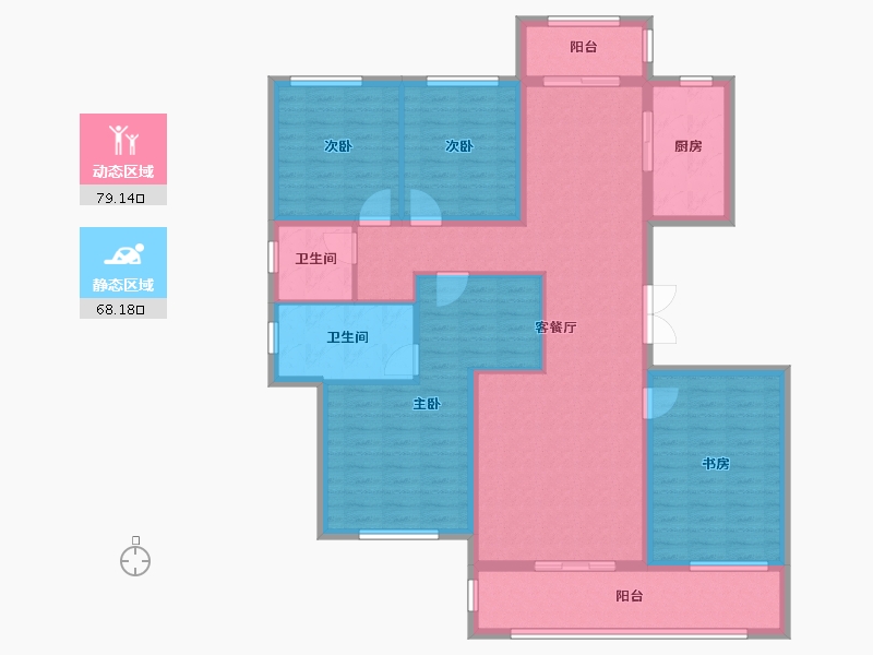 湖南省-长沙市-北辰中央公园(北辰辰玺)-132.54-户型库-动静分区