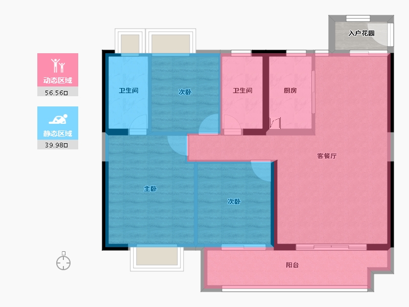 江西省-南昌市-金地·宝龙·新城湖城大境-89.60-户型库-动静分区