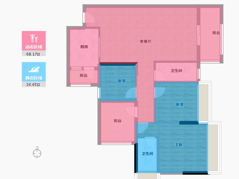 广东省-清远市-海港成天荷1号-93.67-户型库-动静分区