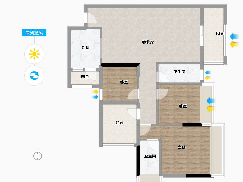 广东省-清远市-海港成天荷1号-93.67-户型库-采光通风