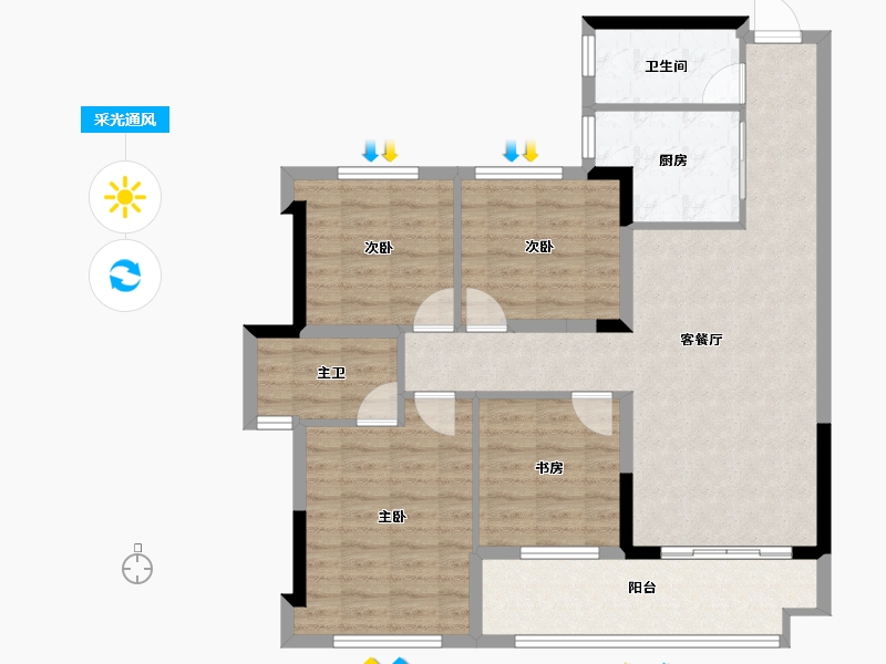 福建省-泉州市-晋江阳光城-97.60-户型库-采光通风