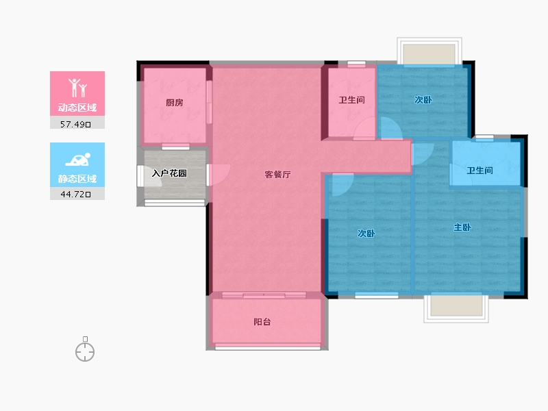 广东省-广州市-敏捷绿湖首府-96.87-户型库-动静分区