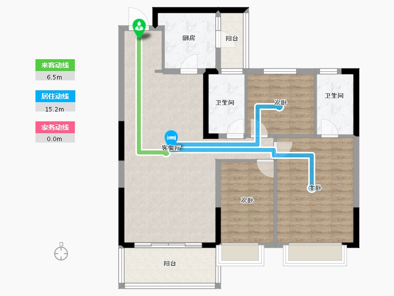 湖南省-长沙市-长沙恒大文化旅游城-99.60-户型库-动静线