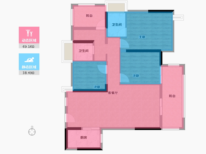 广东省-清远市-中海阅湖壹号-96.00-户型库-动静分区