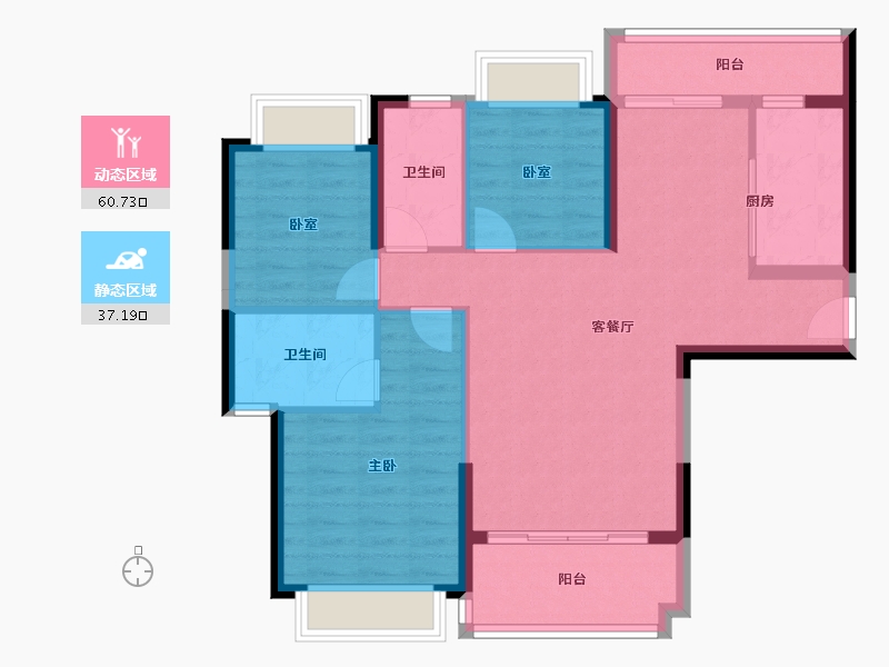 广东省-广州市-敏捷绿湖首府-87.88-户型库-动静分区