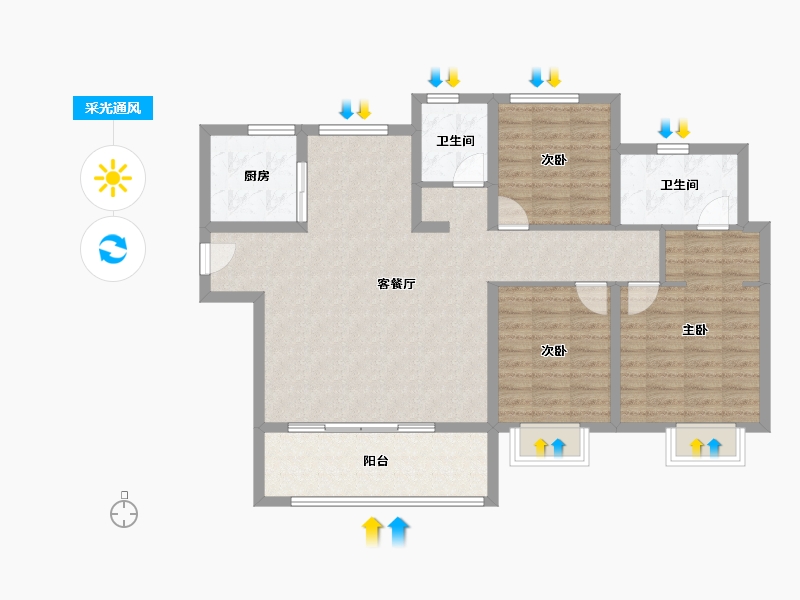 湖北省-武汉市-光明府-102.27-户型库-采光通风