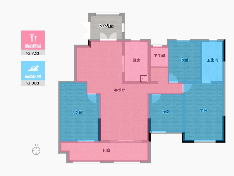 湖南省-长沙市-长房·宁都公馆-125.87-户型库-动静分区