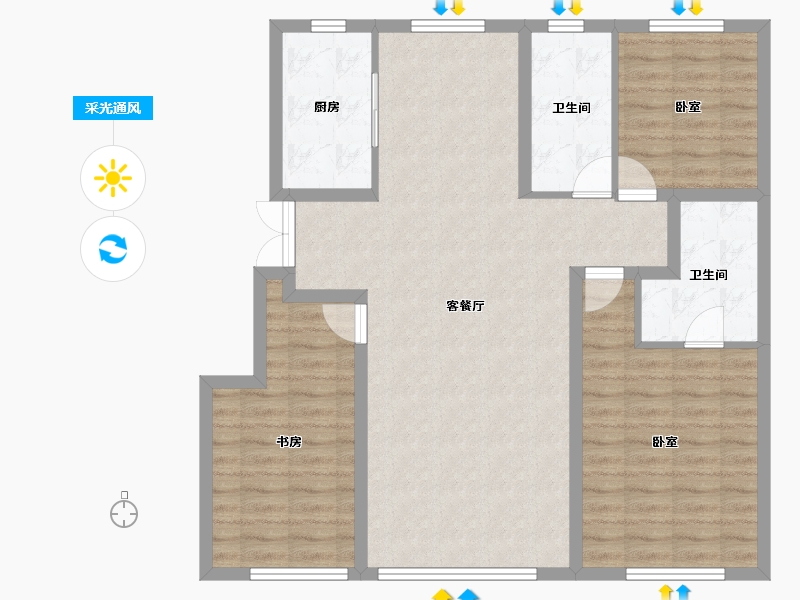 辽宁省-沈阳市-首开·国风尚城-102.11-户型库-采光通风