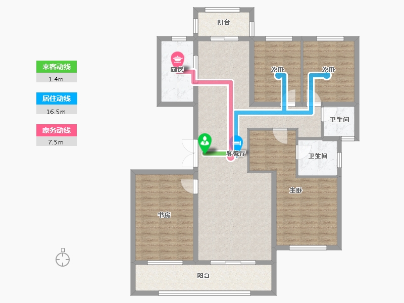 湖南省-长沙市-北辰中央公园(北辰辰玺)-123.52-户型库-动静线