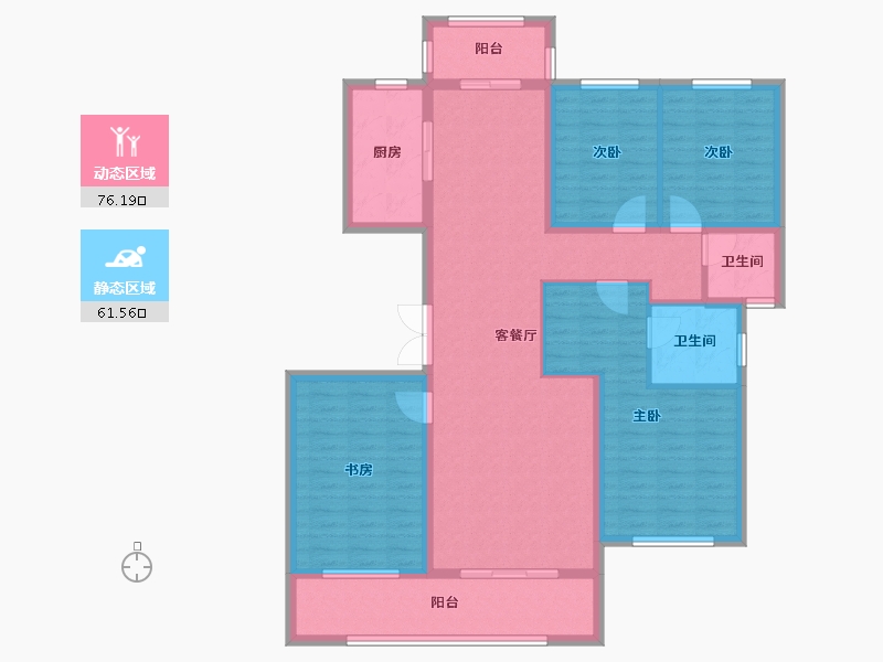 湖南省-长沙市-北辰中央公园(北辰辰玺)-123.52-户型库-动静分区