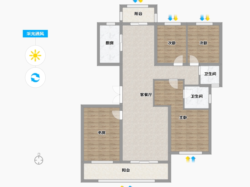 湖南省-长沙市-北辰中央公园(北辰辰玺)-123.52-户型库-采光通风