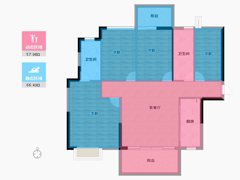 广西壮族自治区-南宁市-金成江南壹品-113.67-户型库-动静分区