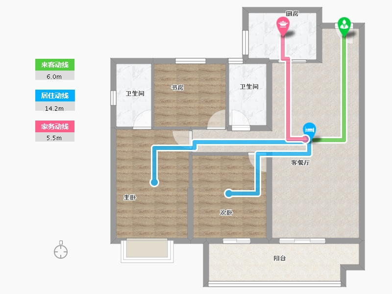 福建省-泉州市-​世茂摩天城-96.76-户型库-动静线