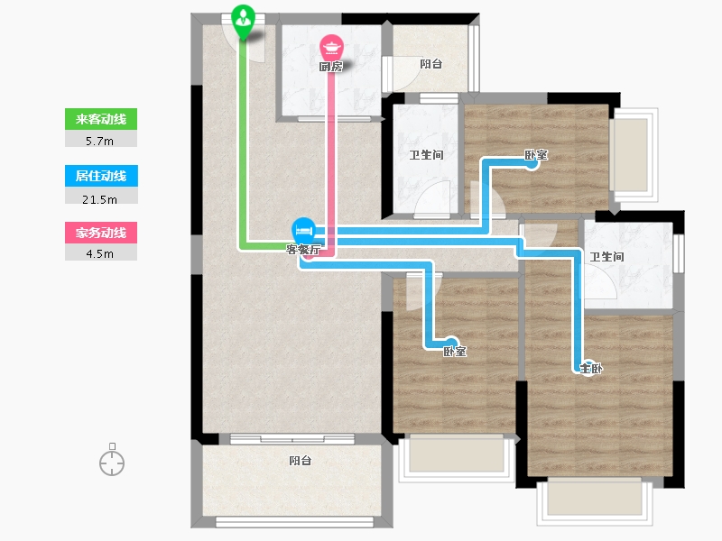 广东省-广州市-敏捷绿湖首府-86.51-户型库-动静线