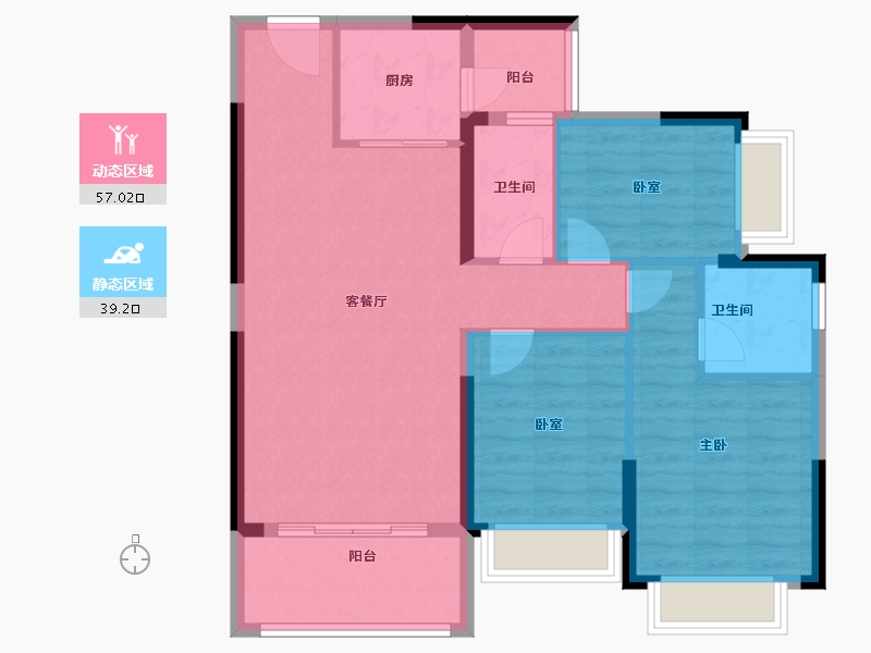 广东省-广州市-敏捷绿湖首府-86.51-户型库-动静分区