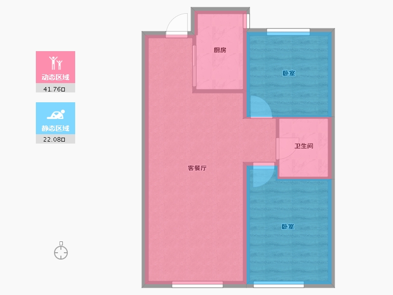 辽宁省-沈阳市-首开·国风尚城-57.38-户型库-动静分区