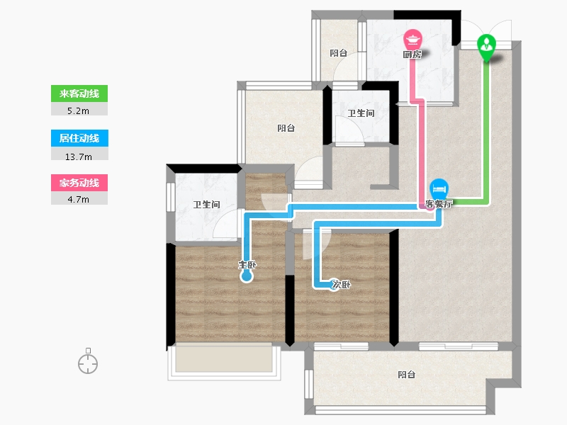 贵州省-贵阳市-贵阳经开吾悦广场-79.20-户型库-动静线