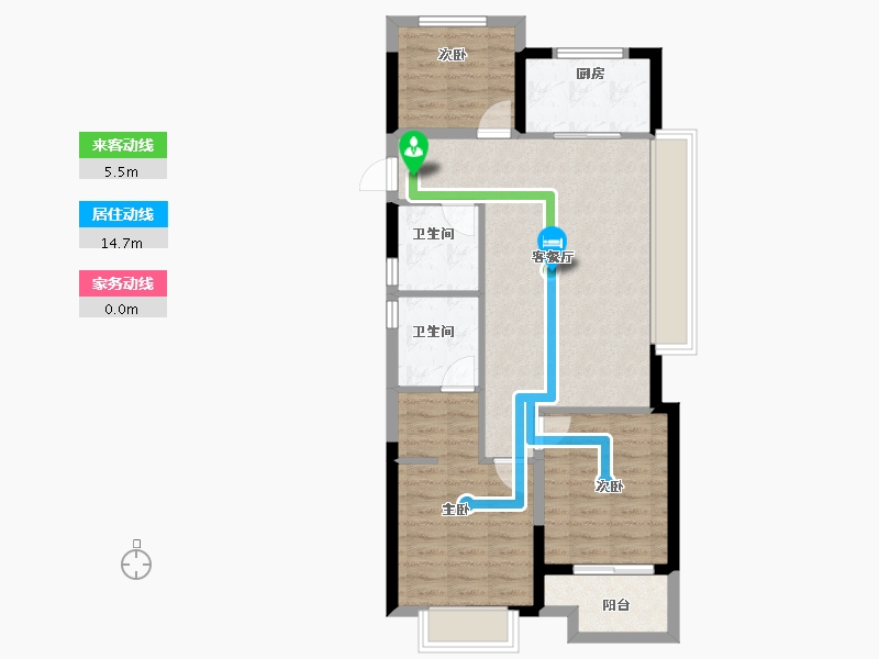 浙江省-宁波市-大唐·华是川·辰悦世家-78.44-户型库-动静线