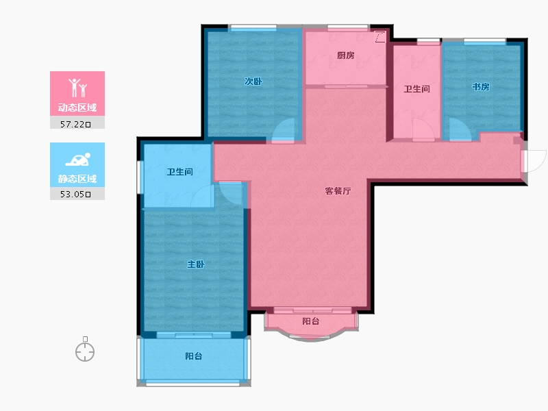 甘肃省-兰州市-长城嘉峪苑-99.21-户型库-动静分区