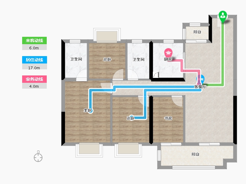 湖南省-长沙市-美的国宾府-97.23-户型库-动静线