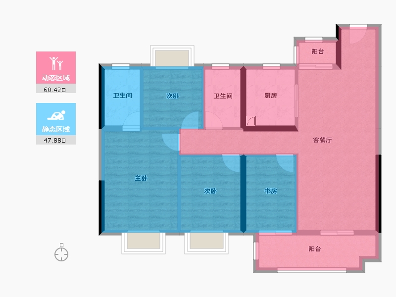 湖南省-长沙市-美的国宾府-97.23-户型库-动静分区