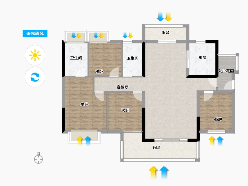 广东省-肇庆市-融创鼎湖府-112.00-户型库-采光通风