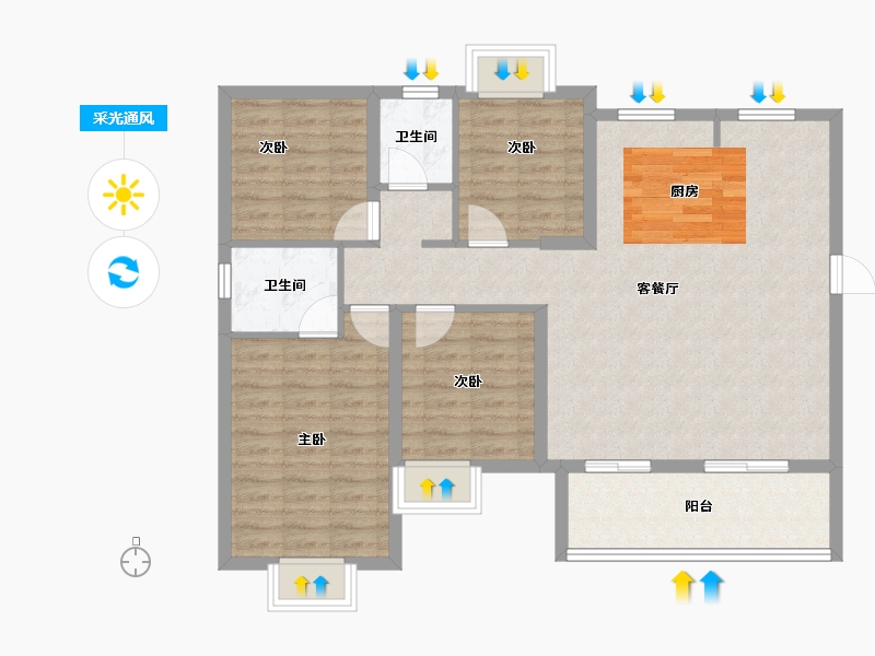 福建省-泉州市-翰林合著-98.40-户型库-采光通风