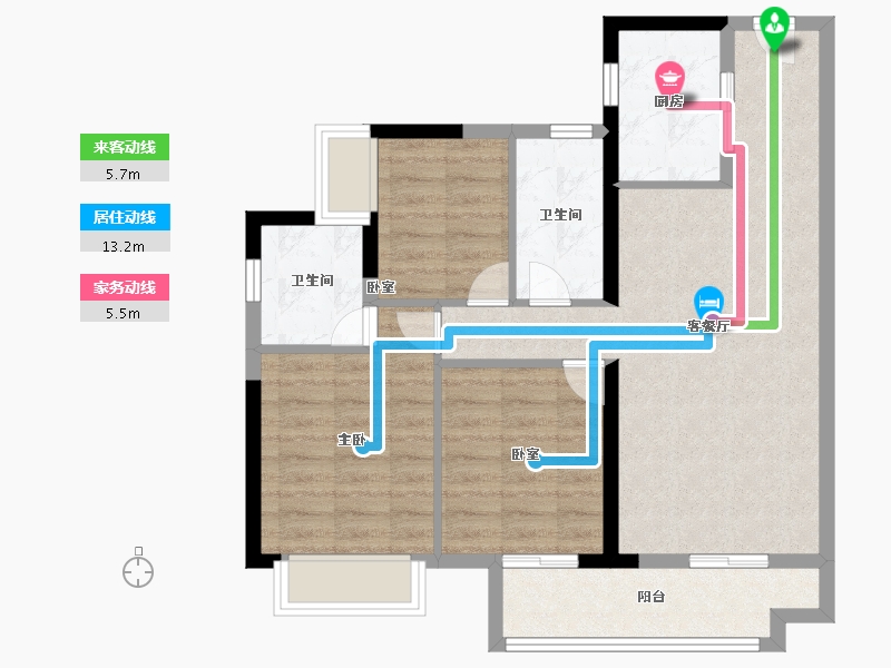 广东省-肇庆市-融创鼎湖府-76.70-户型库-动静线