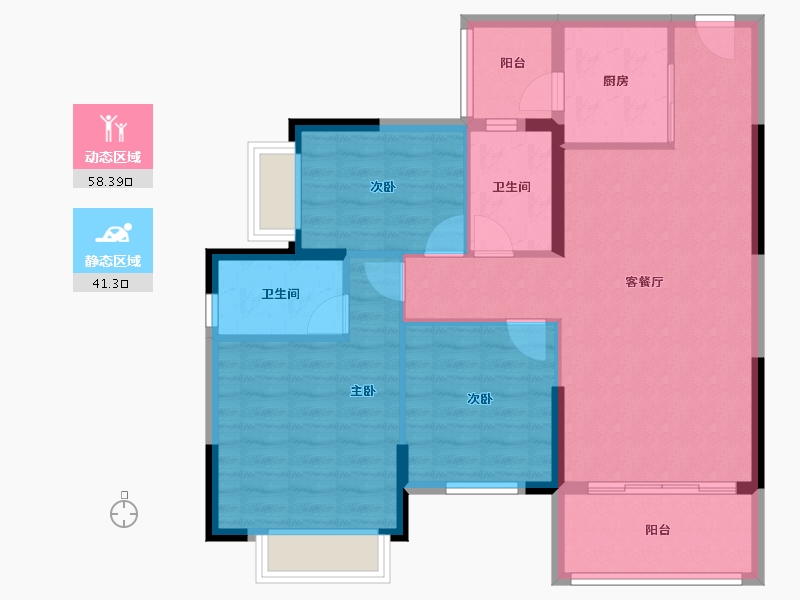 广东省-广州市-敏捷绿湖首府-89.86-户型库-动静分区