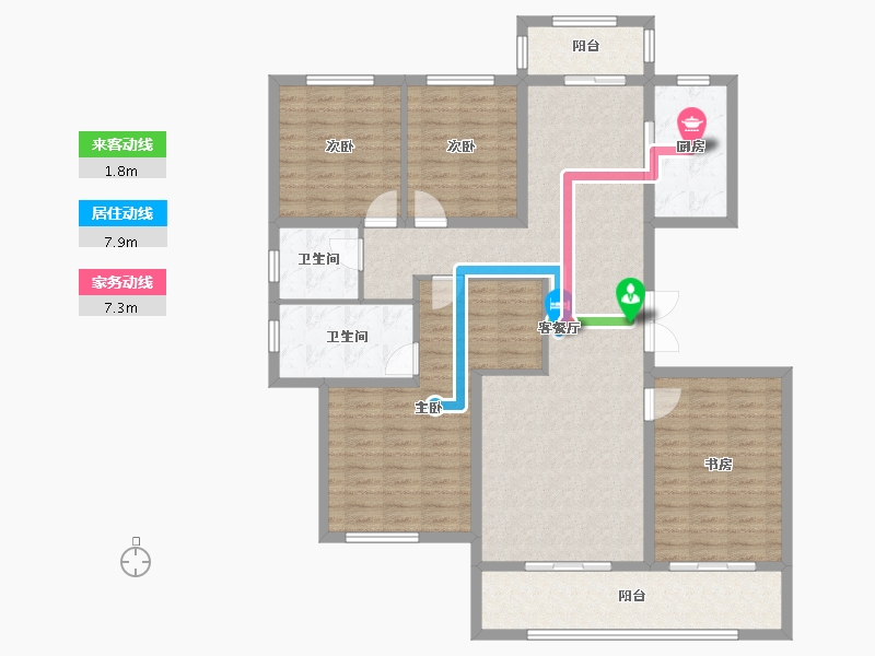 湖南省-长沙市-北辰中央公园(北辰辰玺)-132.00-户型库-动静线