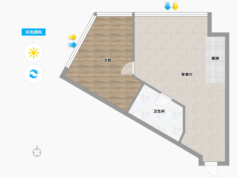 辽宁省-沈阳市-华府悦都-58.68-户型库-采光通风