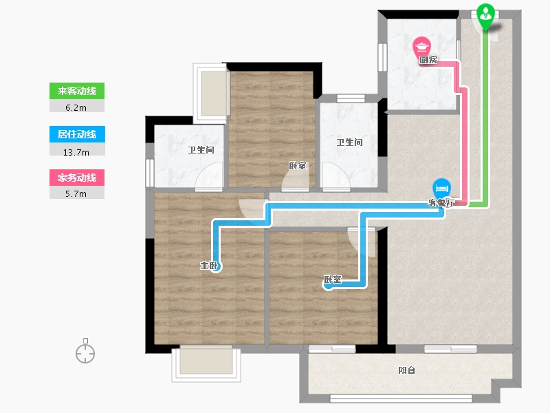 广东省-肇庆市-融创鼎湖府-85.90-户型库-动静线