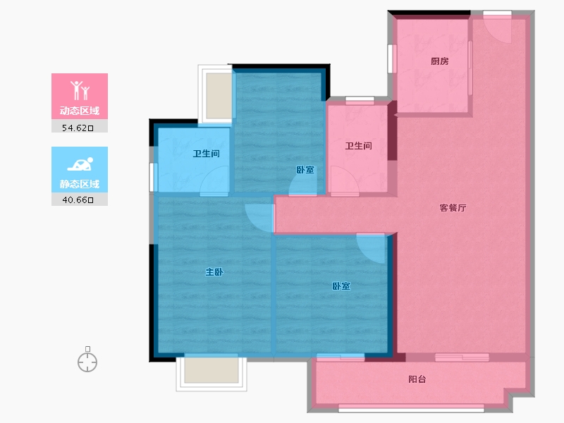 广东省-肇庆市-融创鼎湖府-85.90-户型库-动静分区