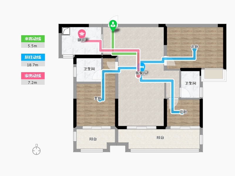 湖南省-长沙市-金色溪泉湾-96.65-户型库-动静线