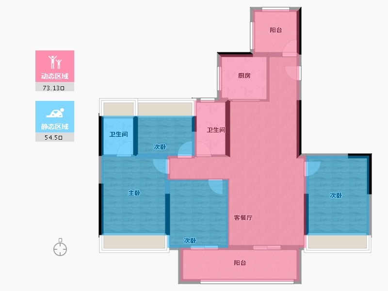 广东省-清远市-中海阅湖壹号-114.40-户型库-动静分区