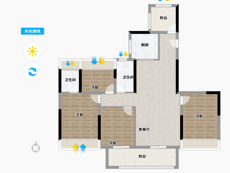 广东省-清远市-中海阅湖壹号-114.40-户型库-采光通风