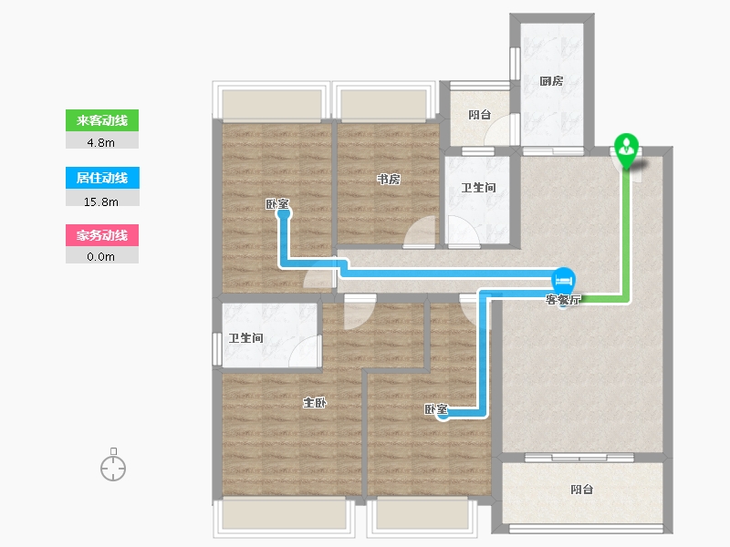 广东省-佛山市-广佛新世界花园洋房-110.00-户型库-动静线