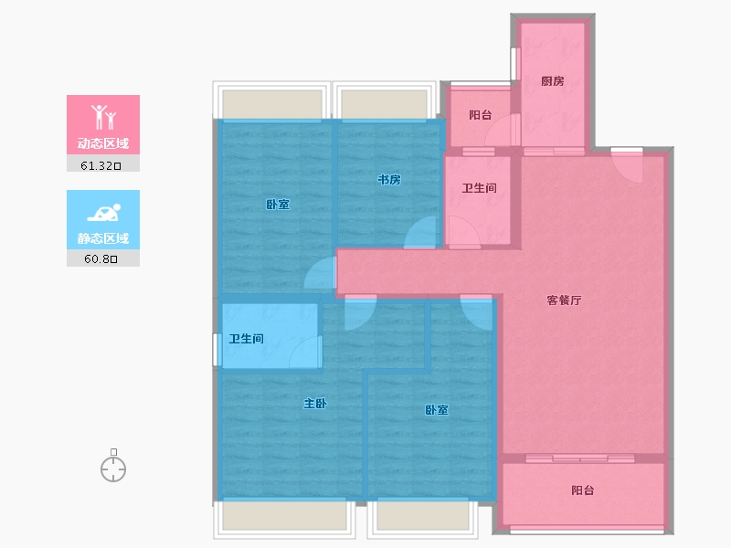 广东省-佛山市-广佛新世界花园洋房-110.00-户型库-动静分区