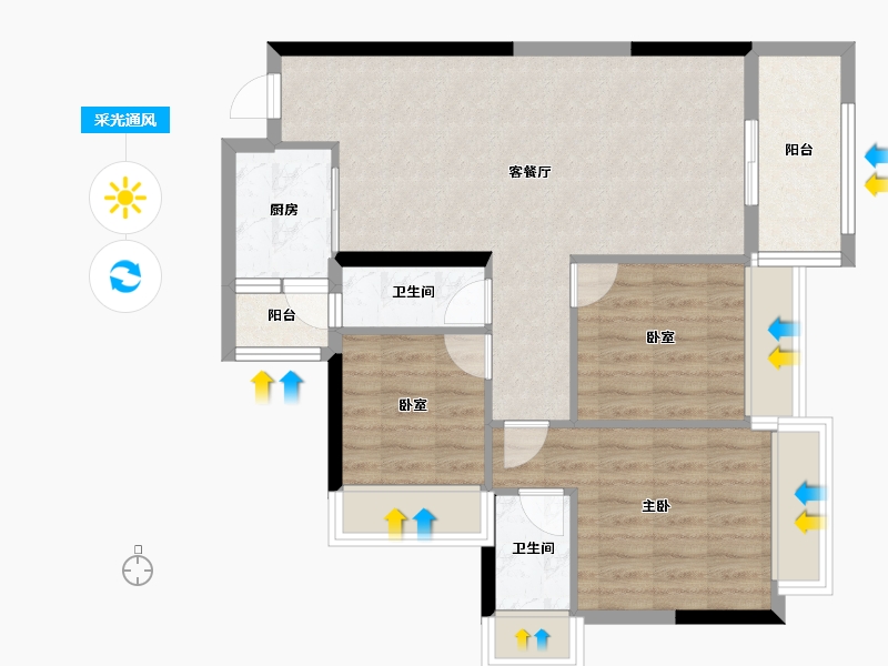 广东省-清远市-海港成天荷1号-75.27-户型库-采光通风