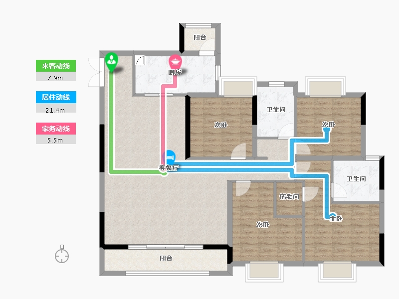 贵州省-贵阳市-佳源贵阳印象-132.10-户型库-动静线