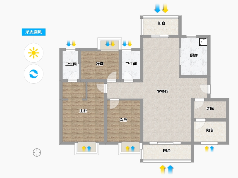 广东省-佛山市-华润置地悦里-101.18-户型库-采光通风