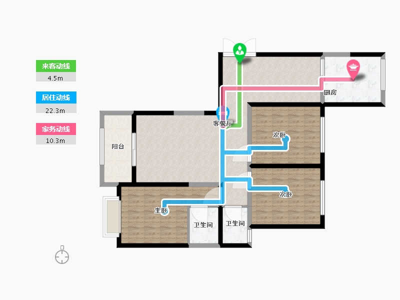 陕西省-西安市-陕煤集团小区-114.00-户型库-动静线