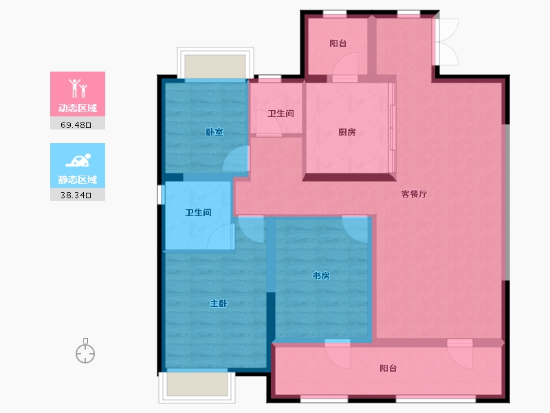 辽宁省-沈阳市-诺德阅香湖-96.06-户型库-动静分区