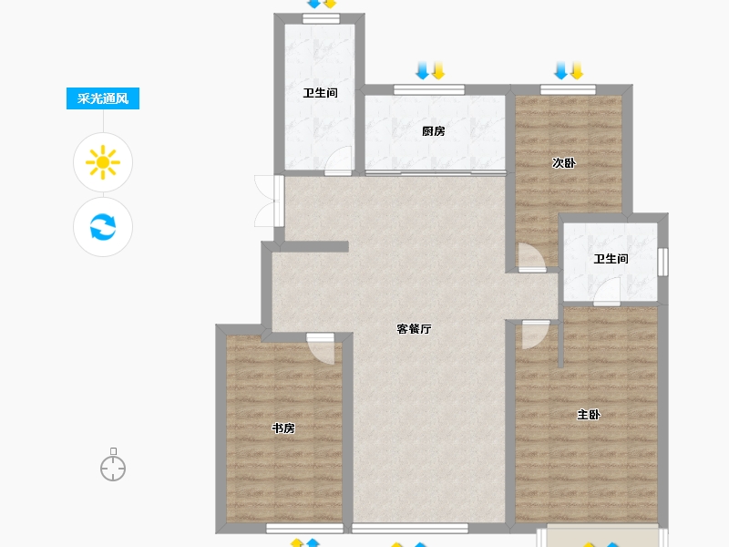 辽宁省-沈阳市-龙湖·千山新屿-101.00-户型库-采光通风