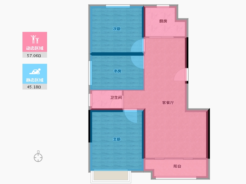 山东省-济南市-恒沣花园-92.81-户型库-动静分区