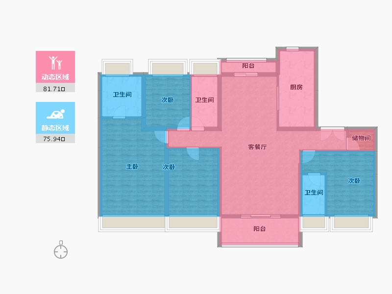 广东省-江门市-恩平碧桂园世纪城-141.94-户型库-动静分区