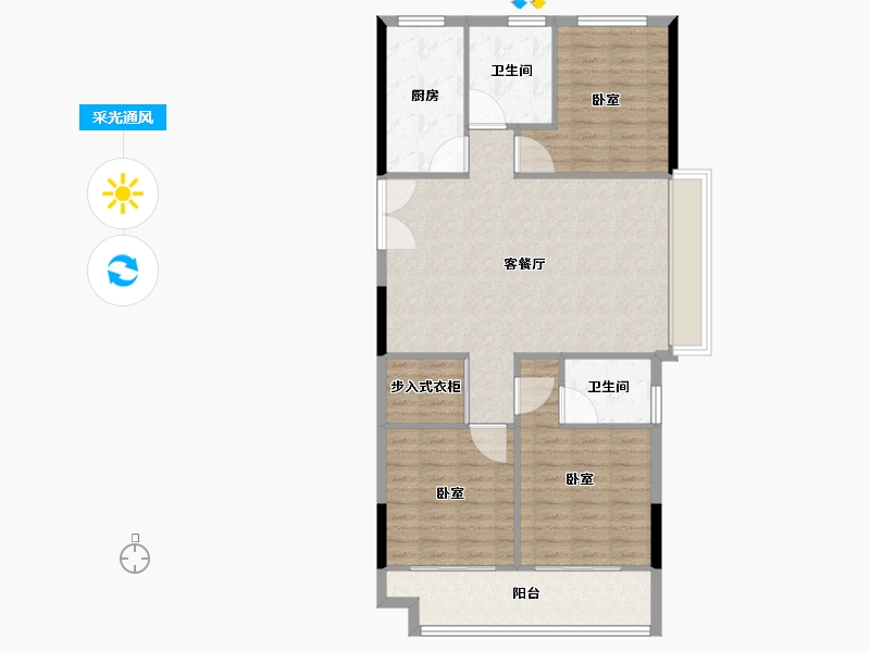 浙江省-湖州市-太湖健康城翠堤湾-100.80-户型库-采光通风