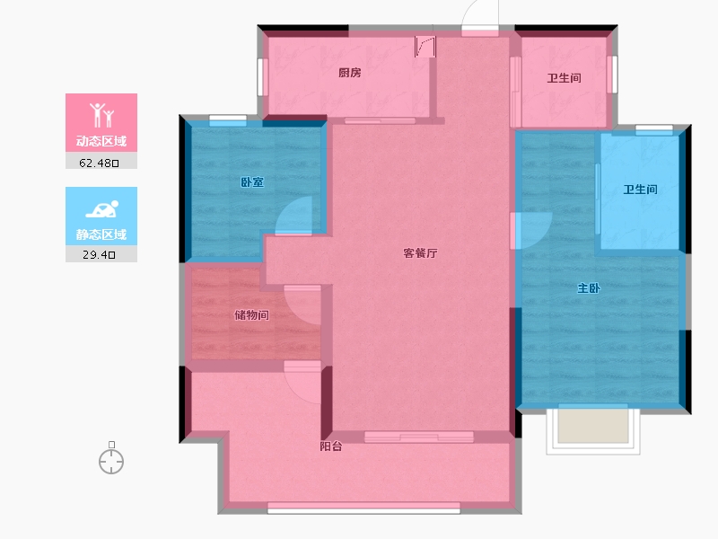 湖南省-长沙市-兆基璟宸府-81.77-户型库-动静分区