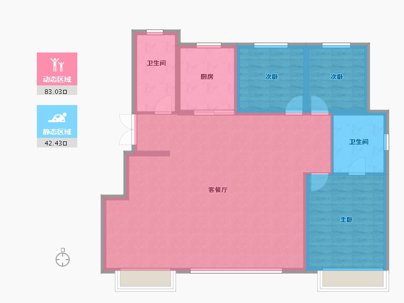 辽宁省-沈阳市-龙湖·千山新屿-114.67-户型库-动静分区