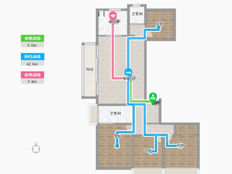 上海-上海市-鑫耀中城-128.29-户型库-动静线